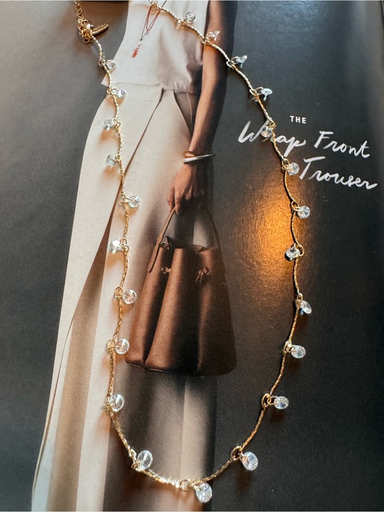 Anthropologie Jewelry - Anthropologie Gold  Necklace with crystal Accents